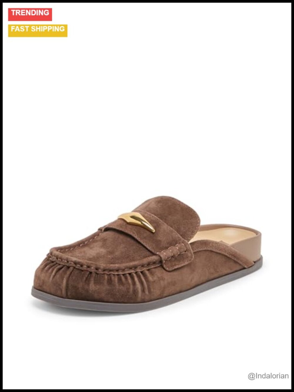 Suede Mule Flats Round Toe Slip-On Zero Drop Comfort Casual